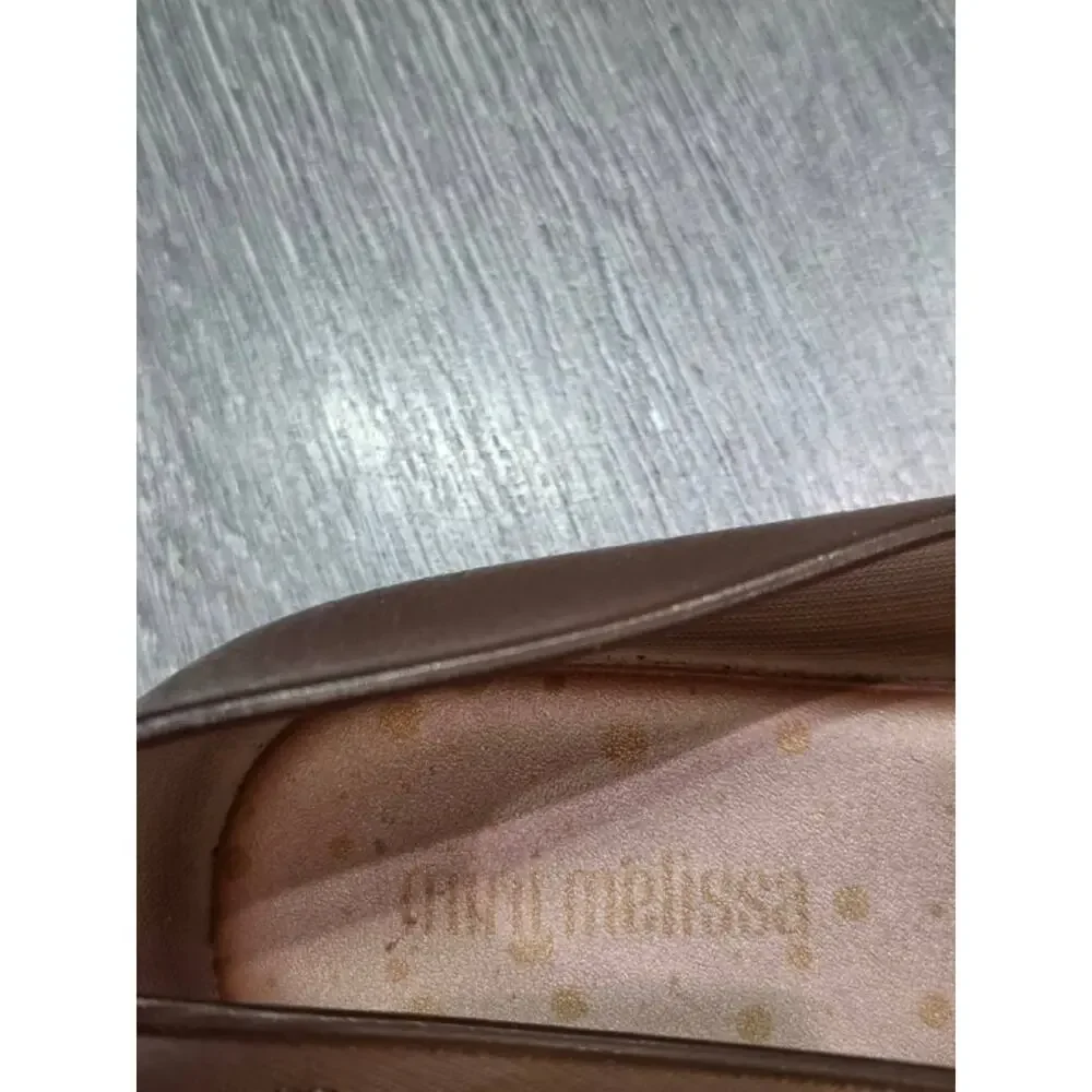 Mini Mellissa Girl’s Sweet Love Cap Toe Ballerina Flat Sz 1 Beige S000107